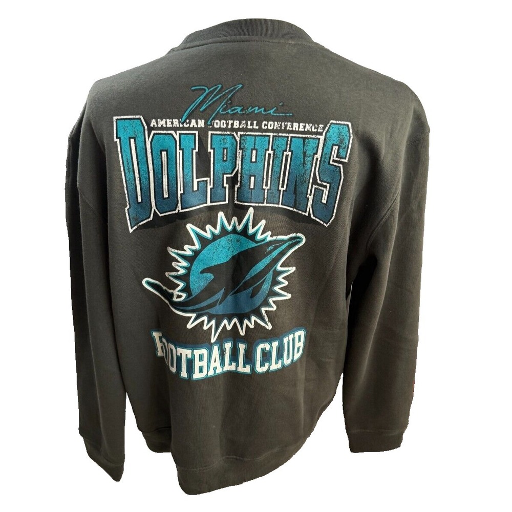 Ultra Game NFL Miami Dolphins‎ Grey Crewneck Sweatshirt Mens Large NEW MSRP 75